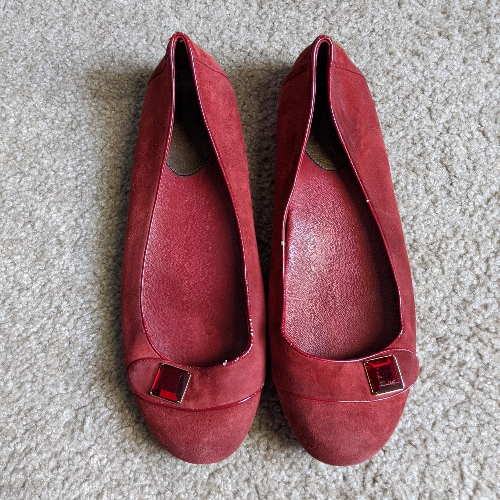 Cole Haan Nike Air Red Suede Flats